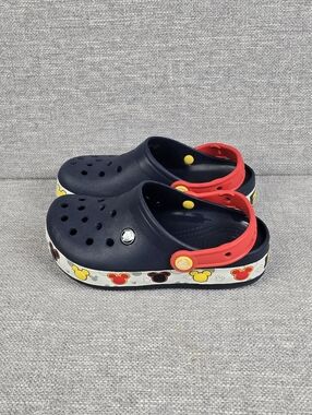 Disney Mickey Mouse Crocks Navy Kids Sz J 2